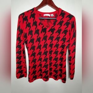 Luxe 360 Red Ladies Knit Sweater